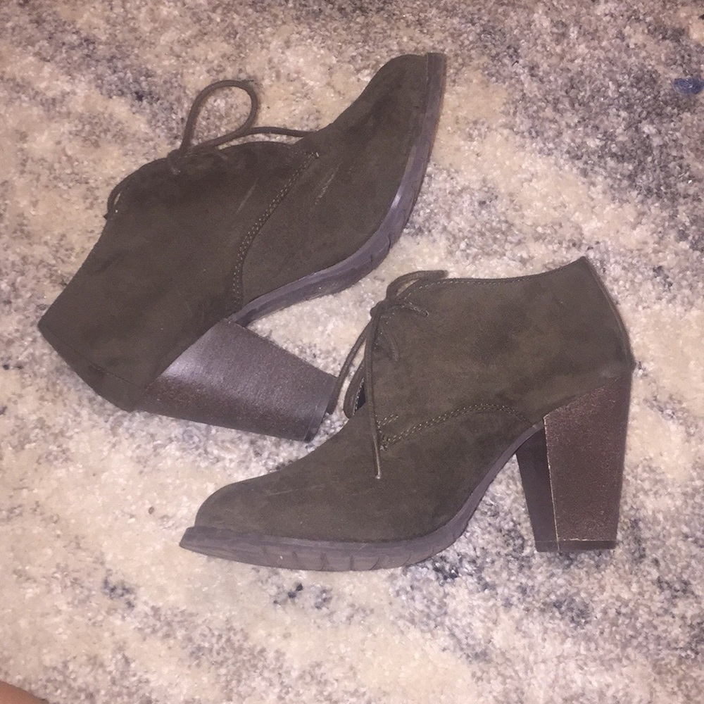 Olive green booties